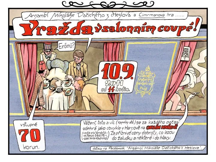 Originální pozvánky Ansámblu Mikoláše Dačiského z Heslova