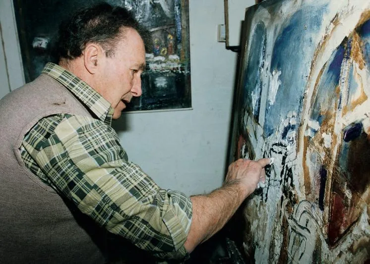 Josef Jíra při práci.