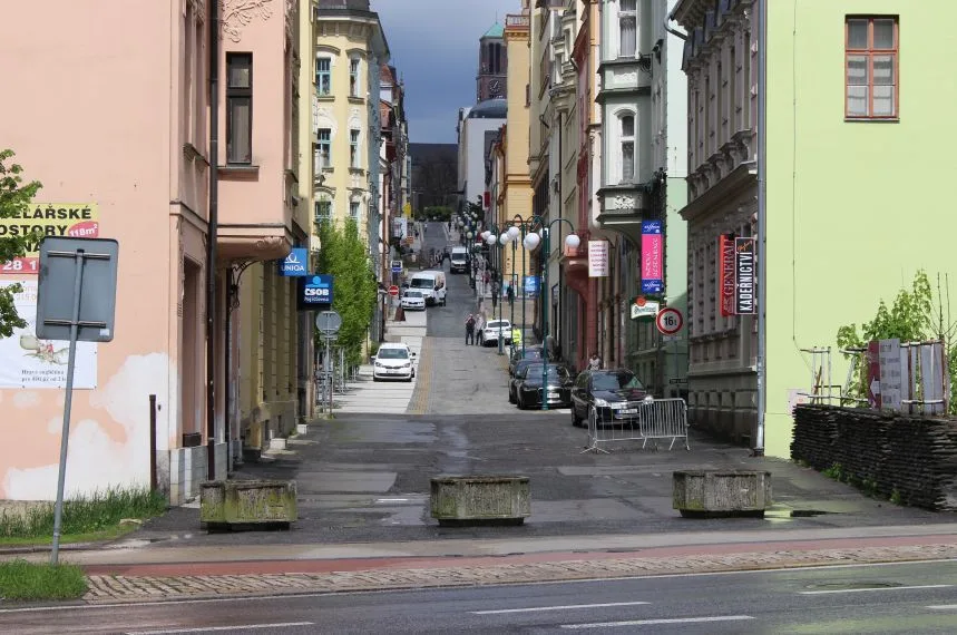 Pěší zóna v Jablonci.