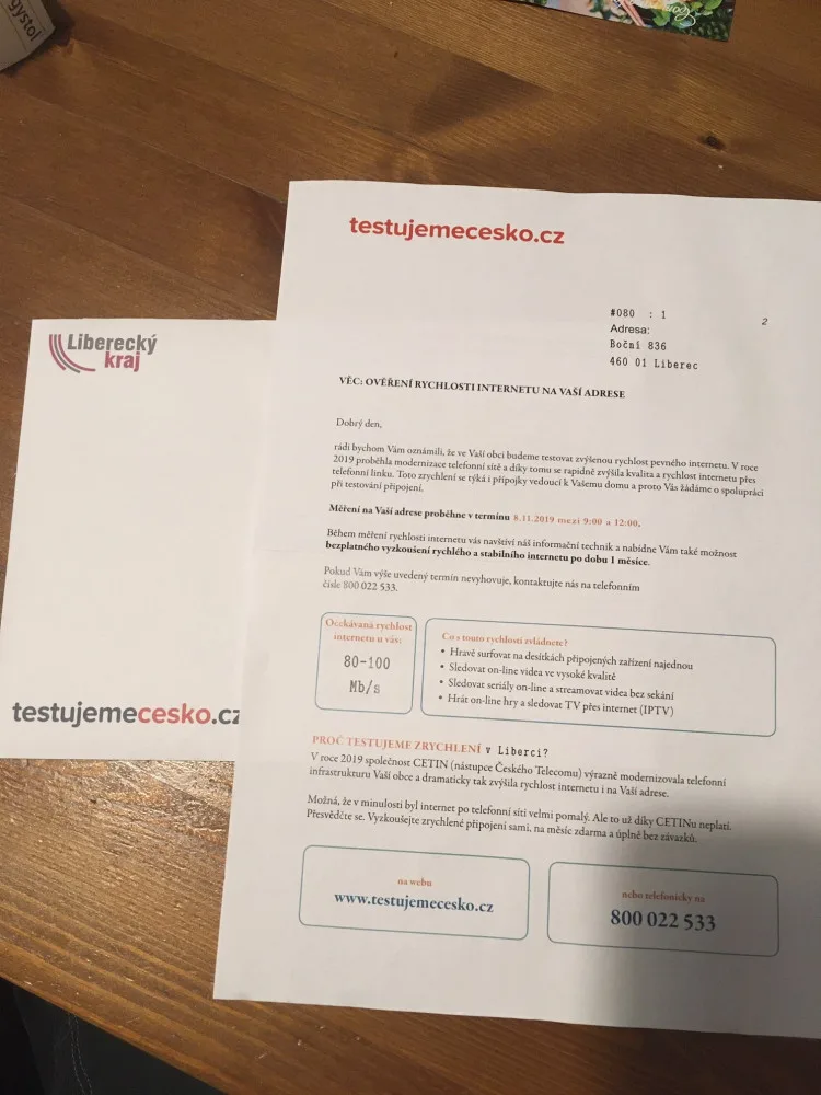 Dopis s logem kraje.