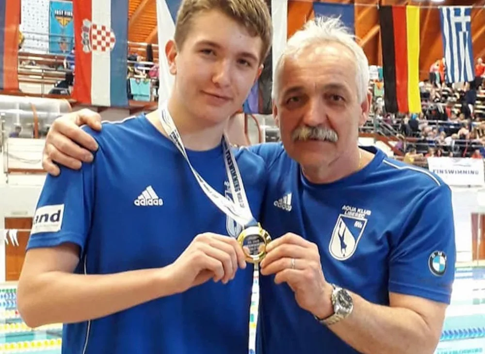 Vladimír Beneš se svěřencem Matyášem Kubíčkem