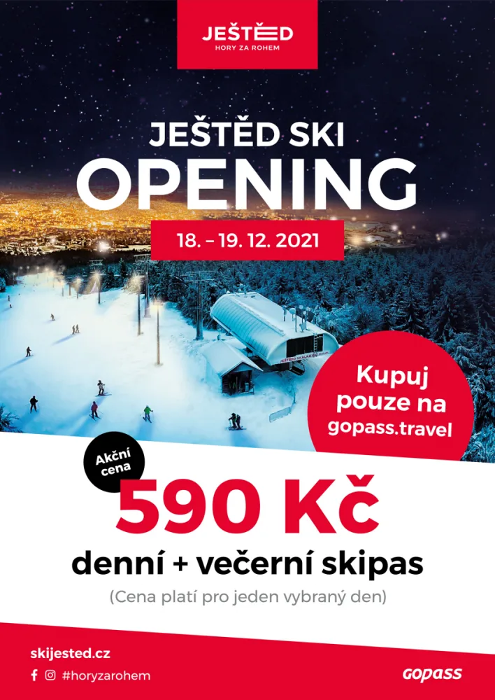 Ještěd Ski Opening proběhne již tento víkend. Celodenní ježdění včetně večerka bude stát 590 korun