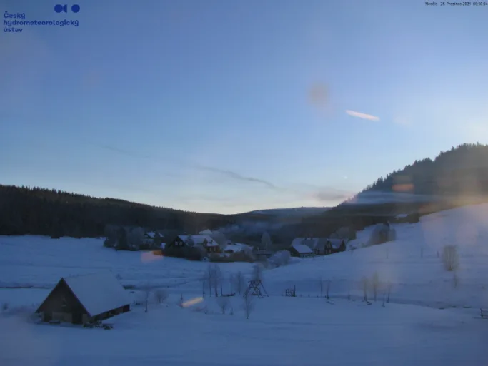 Na Jizerce v noci teplota klesla skoro k minus 27 stupňům