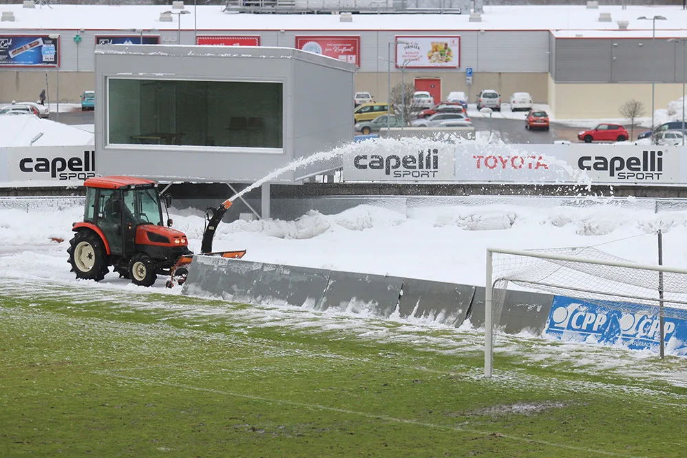 Počasí fotbalu v Jablonci nepřeje. Čtvrtfinále poháru muselo být odloženo