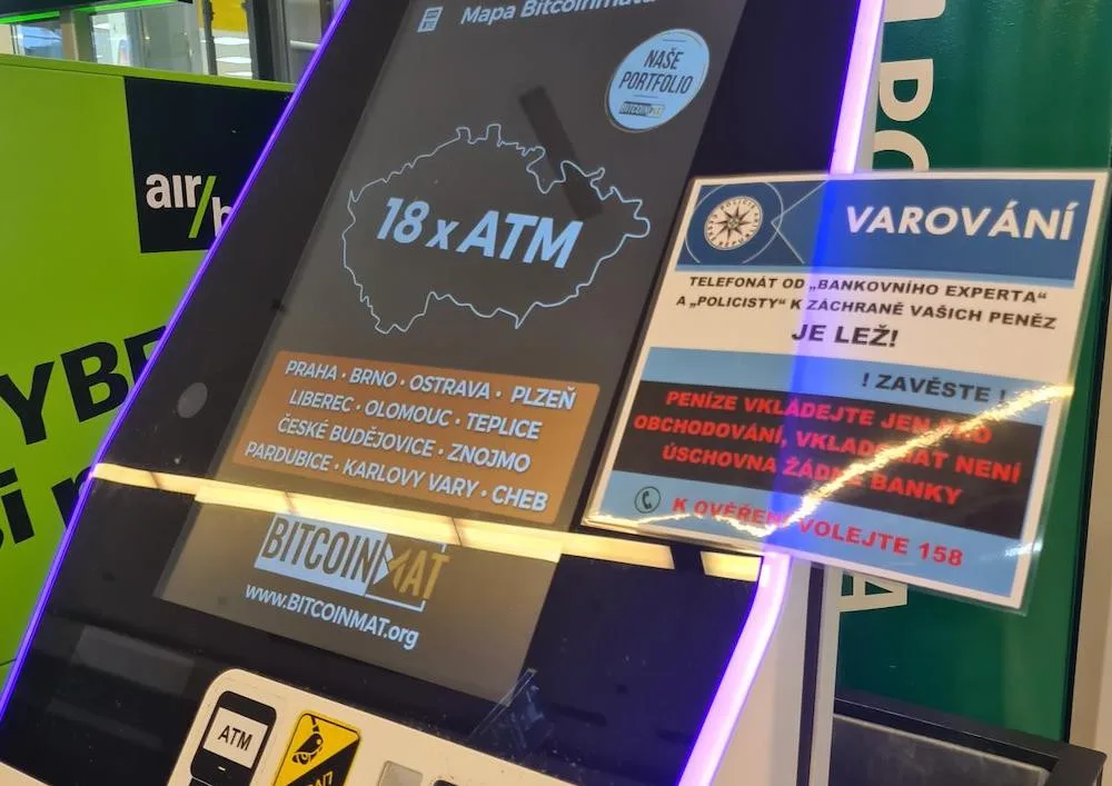 Další trik podvodníků, peníze chtějí vyčistit přes vkladový bankomat na virtuální měnu