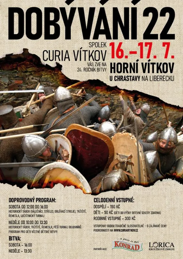 Středověké oblečení, nástroje i bitva. Spolek Curia Vítkov u Chrastavy opět pořádá tradiční Dobývání