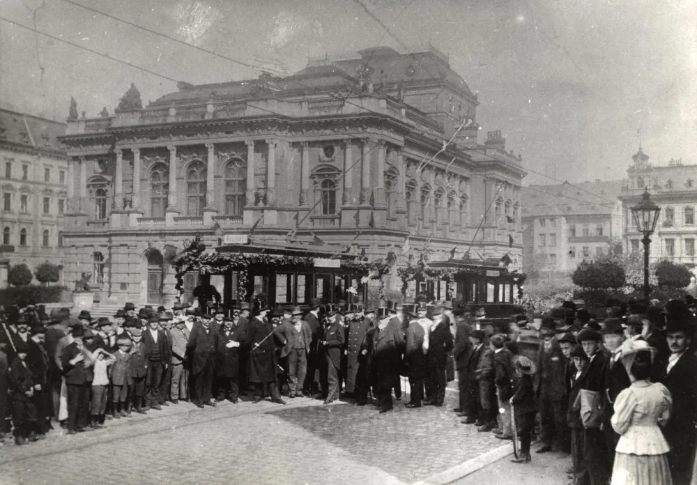 Zahajování provozu libereckých tramvají na rozchodu 1000 mm 25. srpna 1897