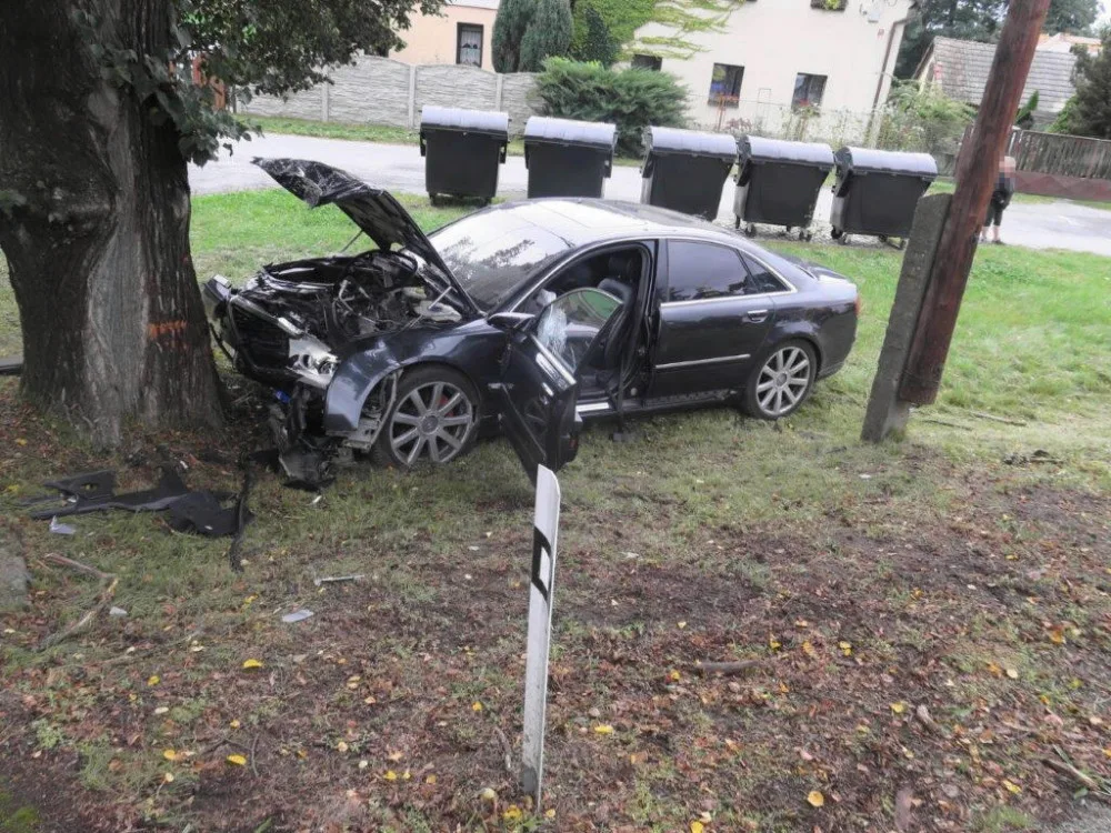 Řidič ve vysoké rychlosti nezvládl zatáčku. Auto rozbil o strom, skončil v nemocnici