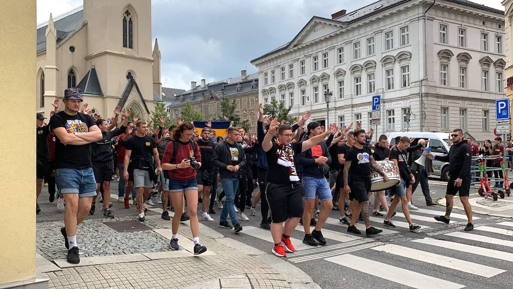Sparťané prošli Libercem, pochod se obešel bez komplikací