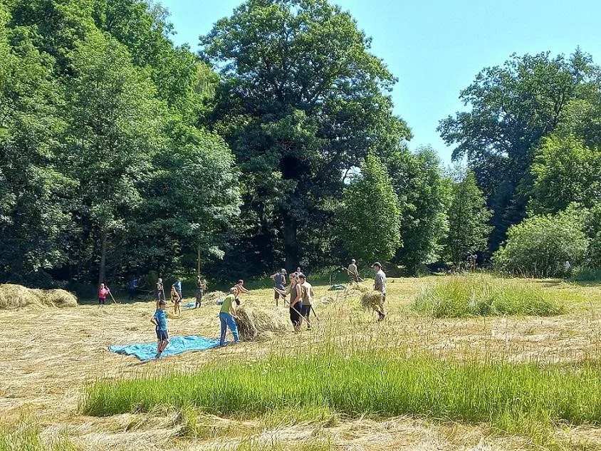 Dobrovolníci na lukách.