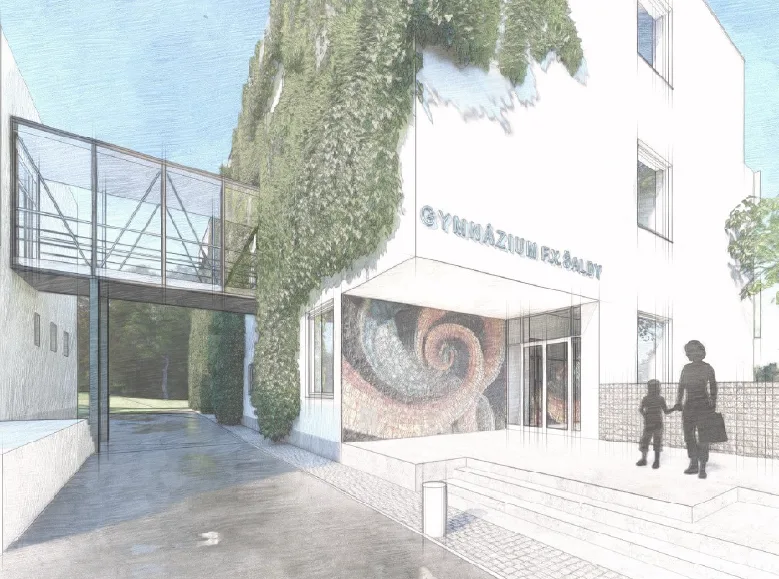 Vizualizace nového pavilonu Gymnázia F. X. Šaldy v Liberci.