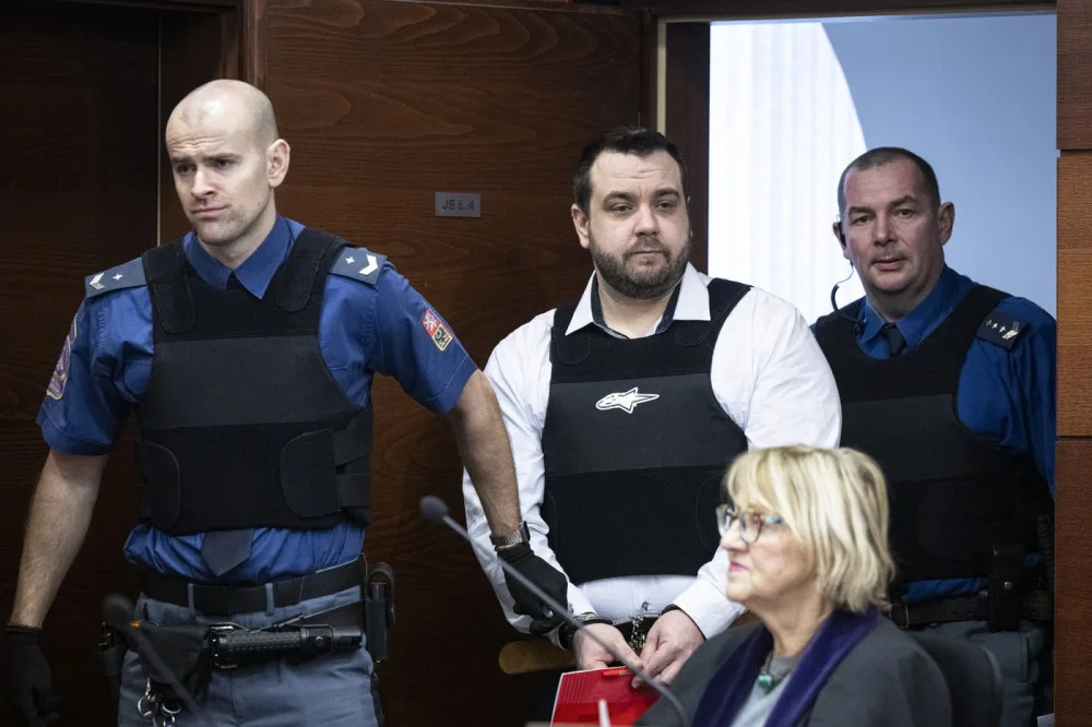 Michal Černý u krajského soudu, 27. února 2024, Liberec.