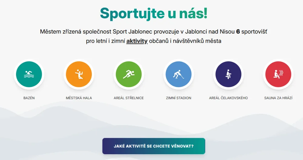 Nový web Sport Jablonec, stránky které si zamilujete