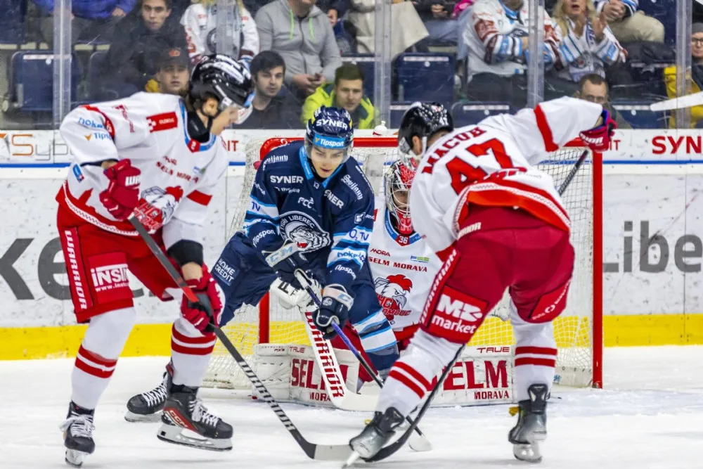 Odveta pro hokejový Liberec. Tygři proti Olomouci otočili dvougólovou ztrátu a na domácím ledu vyhráli 5:2