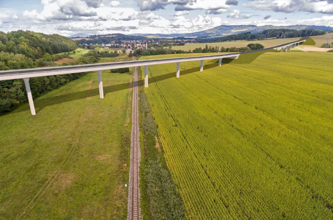 Vizualizace možné podoby části silnice I/35 přes Český ráj