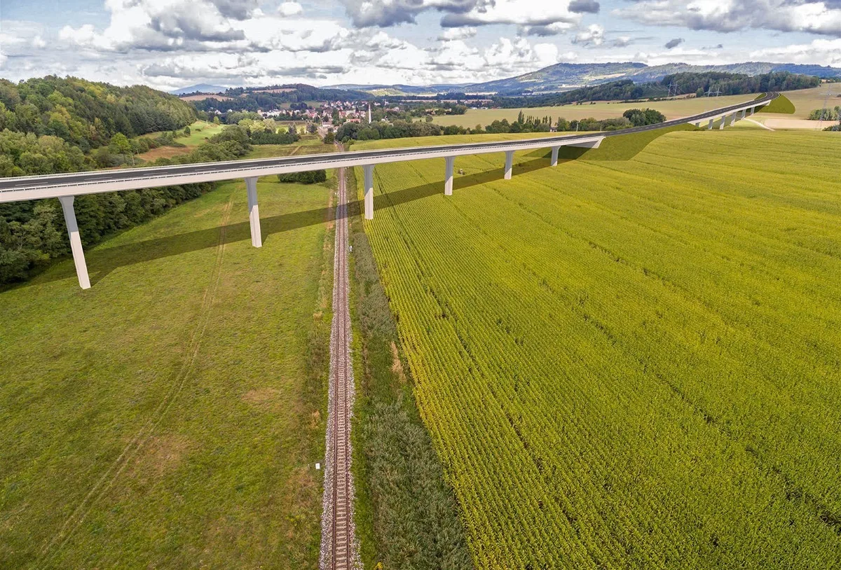 Vizualizace možné podoby části silnice I/35 přes Český ráj