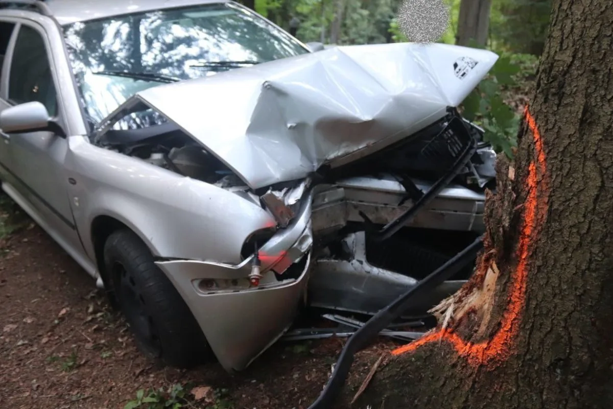 Mladá řidička nezvládla řízení a narazila do stromu. Nadýchala na 1,3 promile