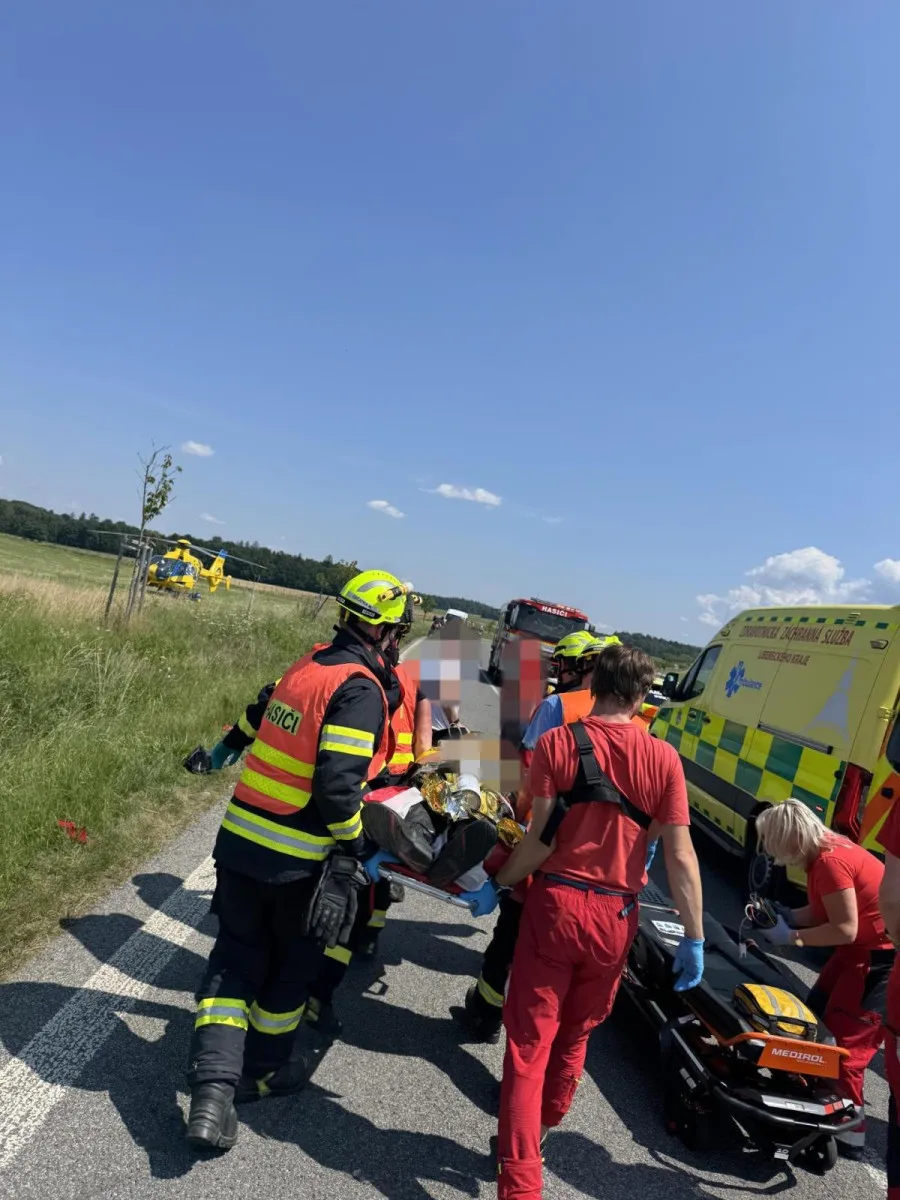 Dopravní nehoda motocyklu Frýdlant.