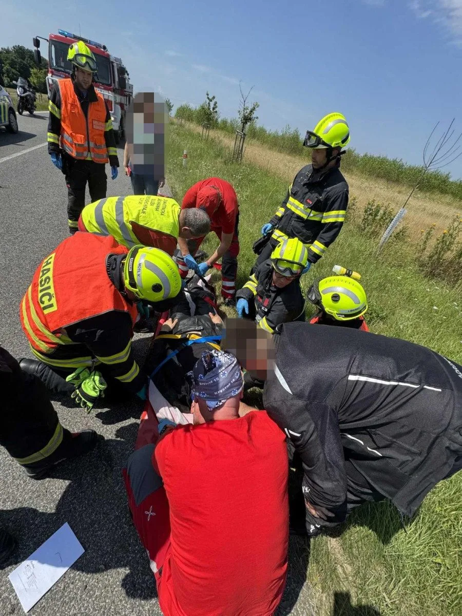 Dopravní nehoda motocyklu Frýdlant.