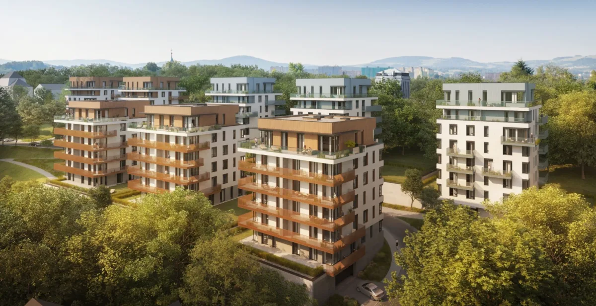 Vizualizace Vilaparku Horizont v Liberci na Novém Perštýně