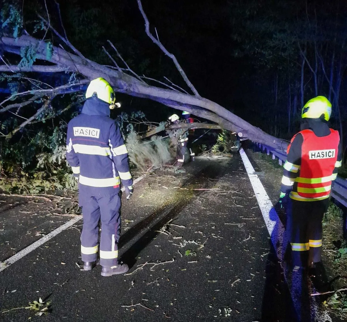 Silný vítr zasáhl Semilsko, na auto tam spadl strom, řidička je lehce zraněná