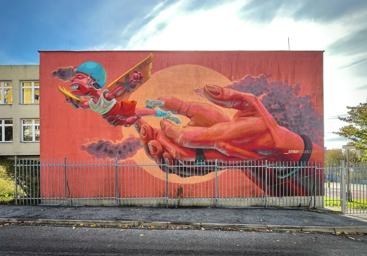 Jablonec má svůj mural, oživuje prostor kolem základní školy v Liberecké ulici