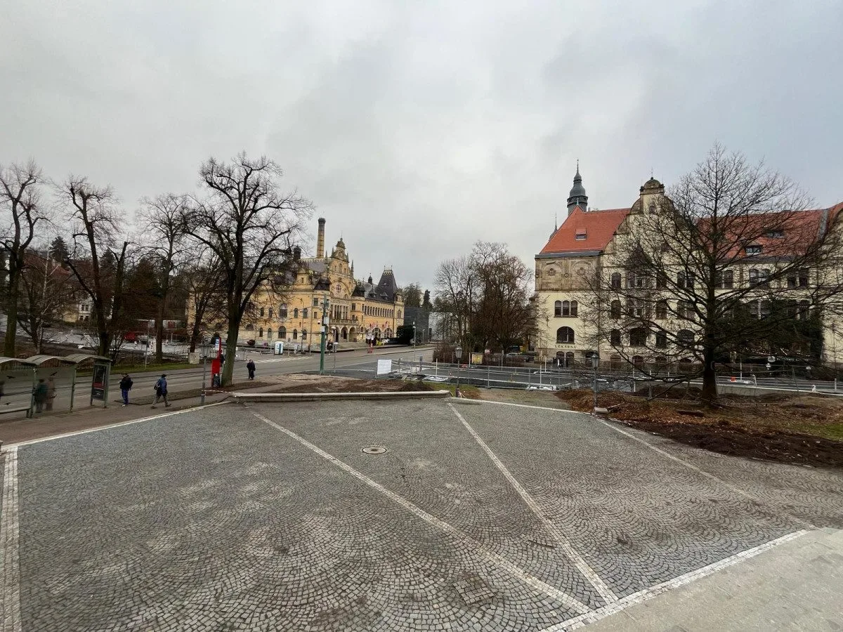 Z prostranství před muzeem zmizely rododendrony. Rekonstrukce parku začala