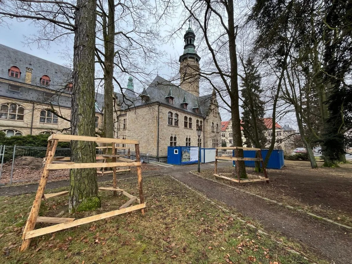 Z prostranství před muzeem zmizely rododendrony. Rekonstrukce parku začala