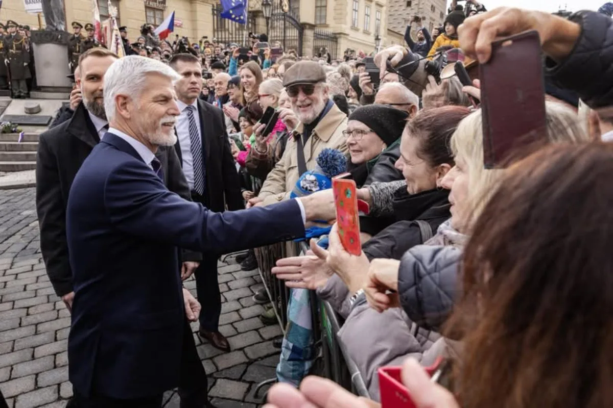 Prezident republiky Petr Pavel na shromáždění v Praze na jeho podporu