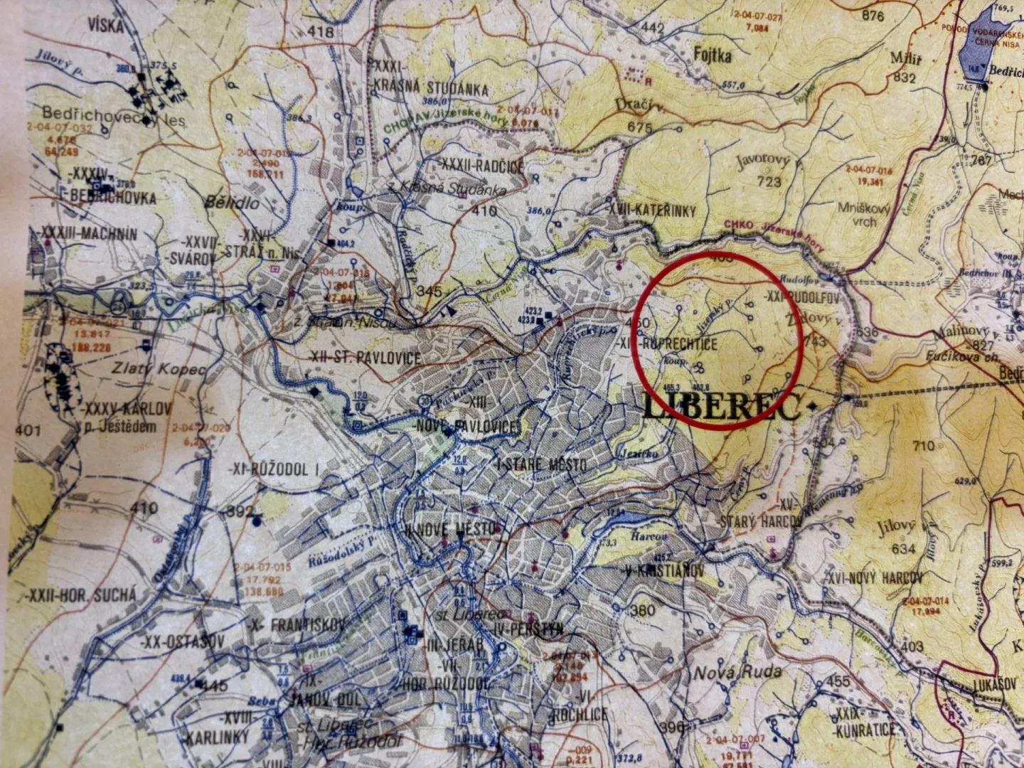 Mapa oblasti, kde budou opatření realizována.