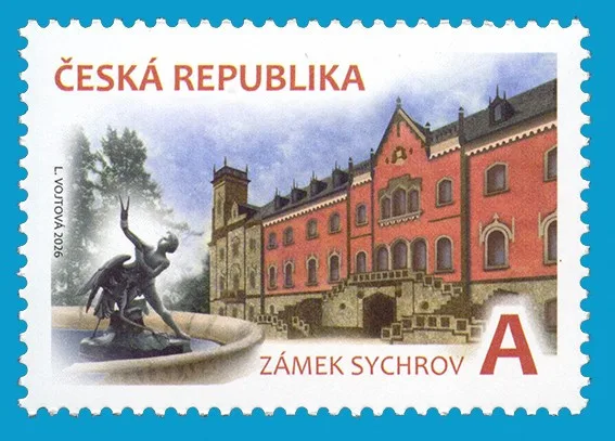 Zámek Sychrov na poštovní známce. Česká pošta ji uvede do prodeje ve středu