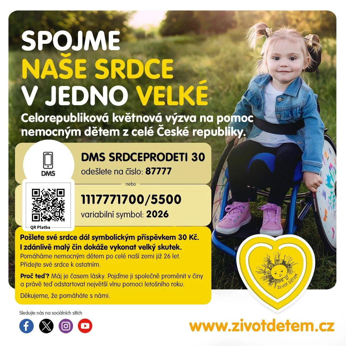 Malý příspěvek pro velké sny nemocných dětí. Spolek Život dětem pomůže i Viktorce z Českolipska