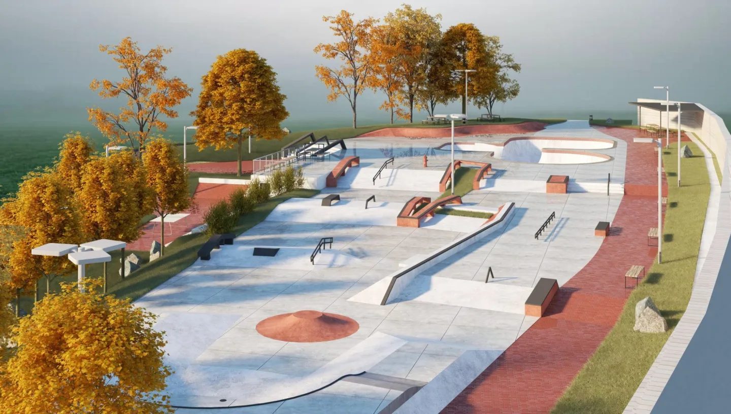 Vizualizace budoucí podoby skateparku.