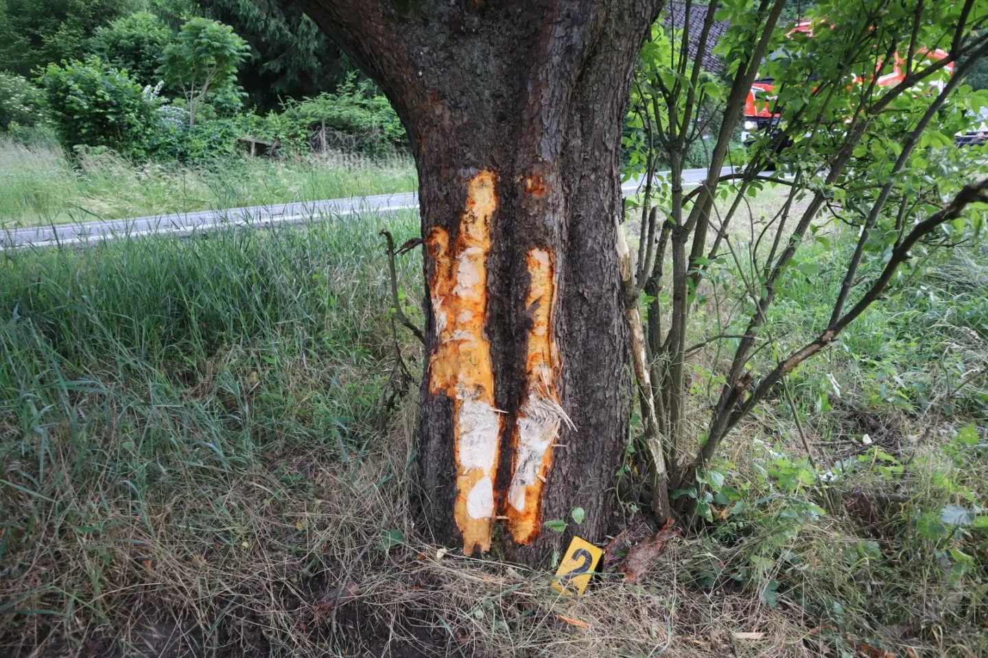 Motorkář vylétl ze silnice a narazil do stromu. Skončil v nemocnici, motorka shořela