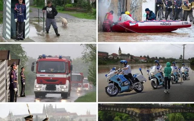 Hradní stráž a její nasazení při záplavách.