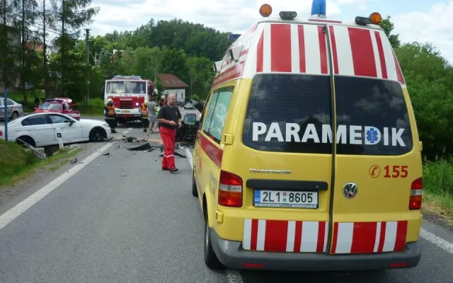 Nehoda ve Vlčetíně. Foto: ZZSLK