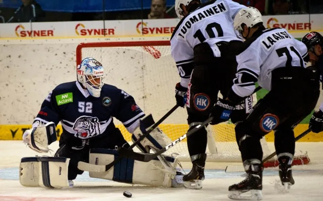 Bílí Tygři proti TPS Turku. Foto: Jaroslav Appeltauer
