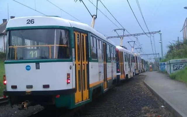 Řada tramvají na Rudě