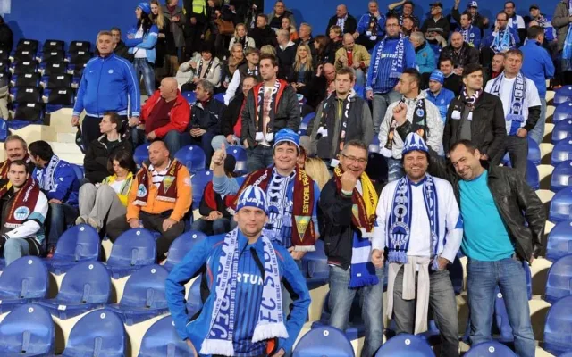 Skupina libereckých fandů. Foto: Jaroslav Appeltauer