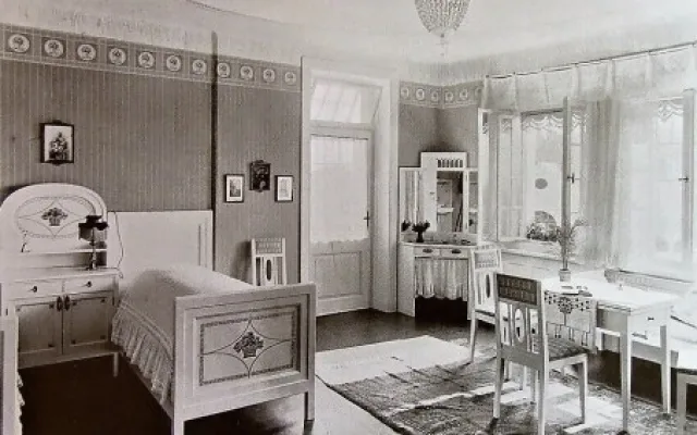 Ložnice na dobové fotografii. Foto: liberec-reichenberg.net