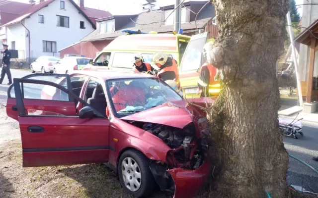 Náraz do stromu stál život čtyřiašedesátiletého muže. Foto: HZSLK