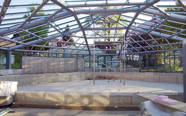 Nový pavilon botanické zahrady začíná nabírat na obrysech. Foto: Botanická zahrada Liberec