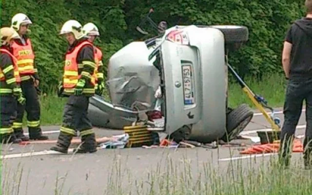 Nehoda u Rychnova. Foto: Mala Suva