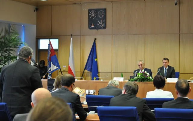 Miloš Zeman na krajském úřadě