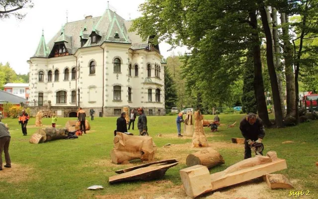 Na sympoziu v Desné řezbáři tvoří koňskou lavičku či anděla