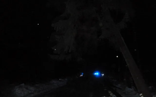 Vyvrácený strom na Horním Sedle.
