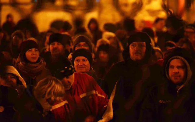 Pondělní demonstrace v Liberci.