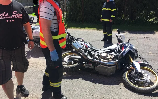 Nehoda dvou motorek.