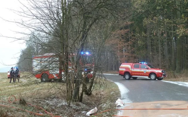 U Bílého kostela havaroval osobní automobil.