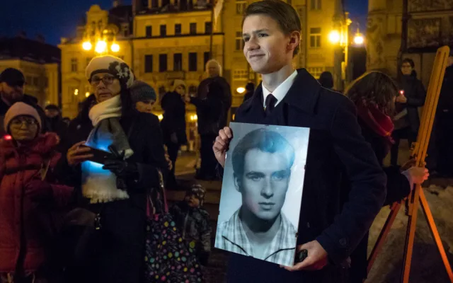 Uctění památky Jana Palacha v Liberci